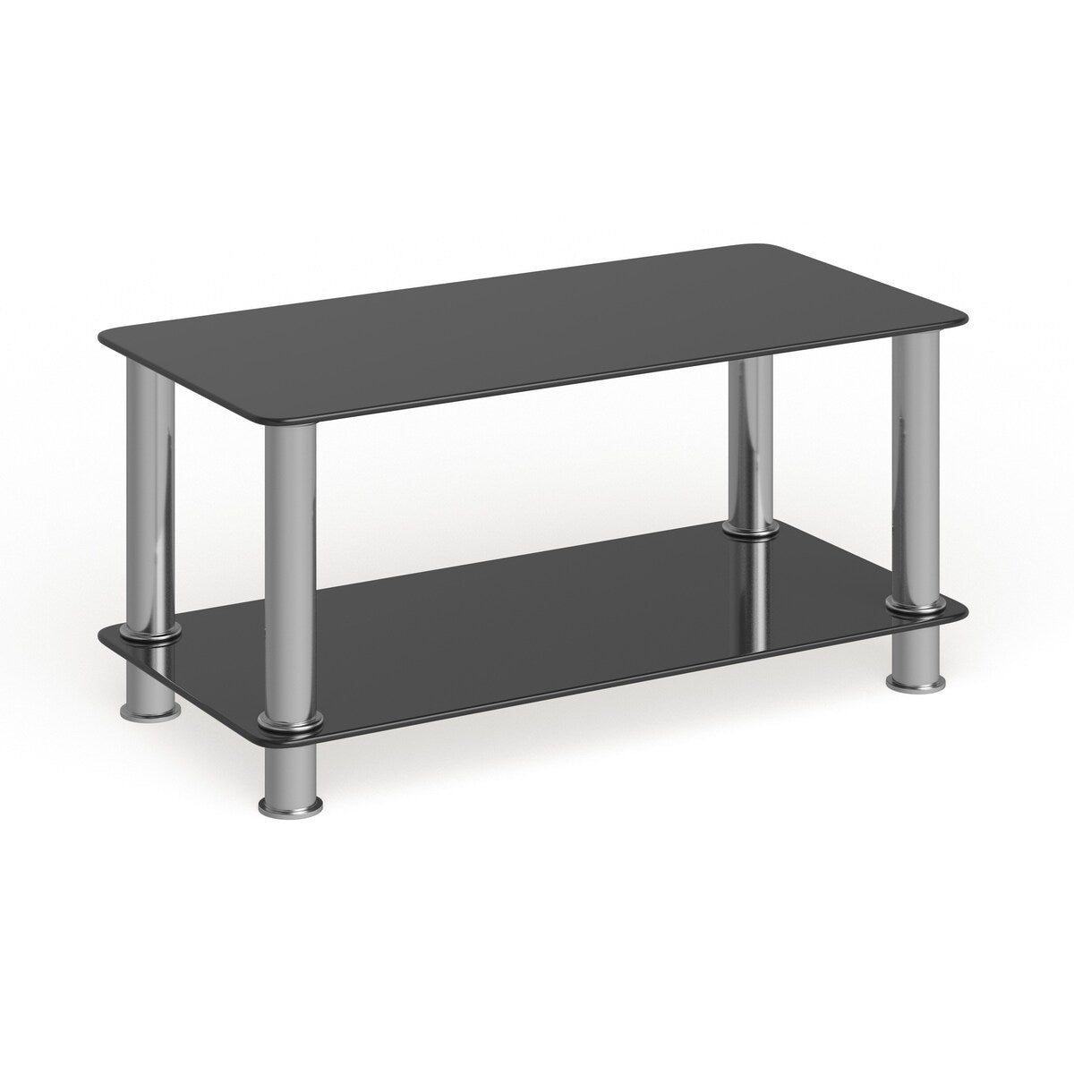 Round Tempered Glass Coffee Table with Round Matte Gold Frame - Accent Table