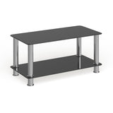 Round Tempered Glass Coffee Table with Round Matte Gold Frame - Accent Table