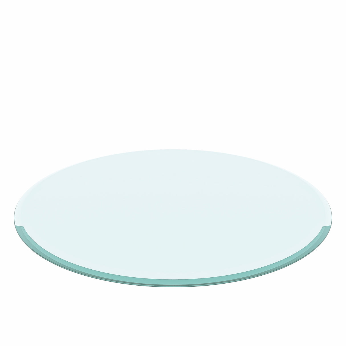 Round Tempered Glass Table Top Clear Glass Thick Beveled Polished Edge