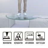 Round Tempered Glass Table Top Clear Glass Thick Beveled Polished Edge