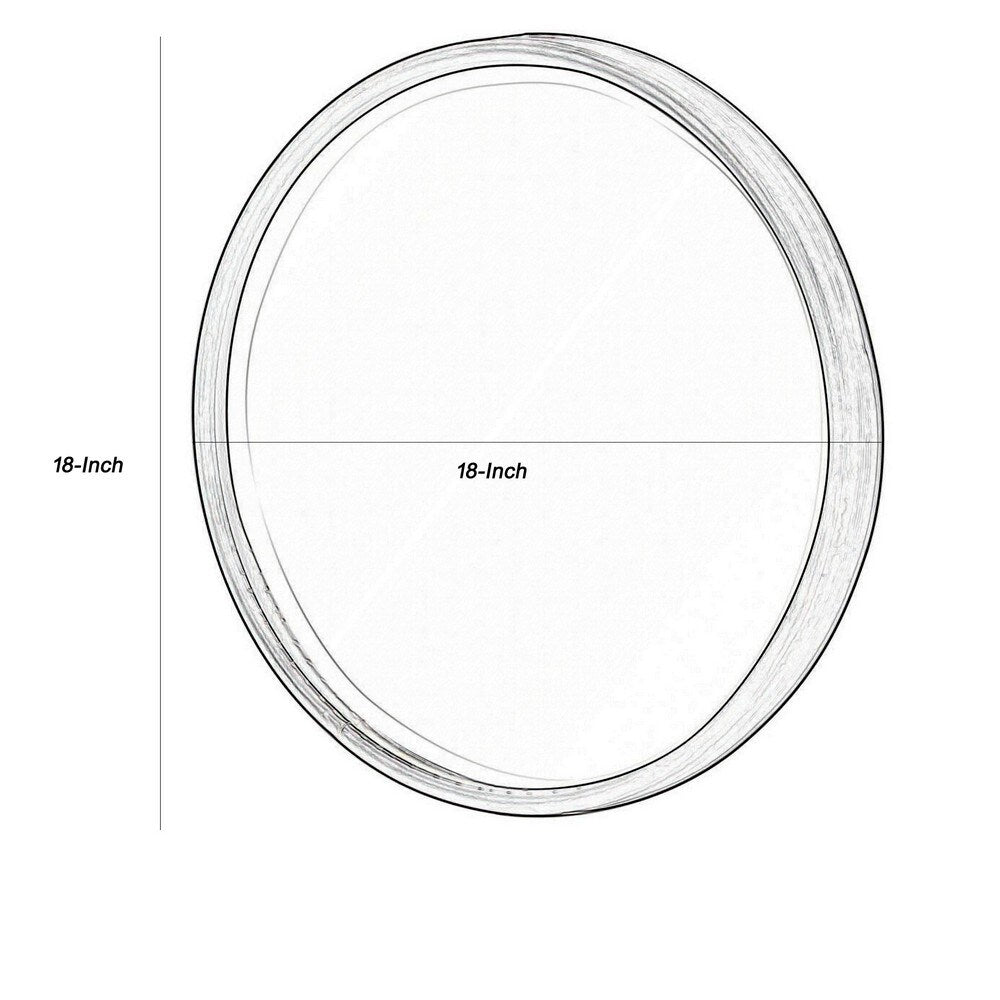Round Wall Mirror with Tarnished Design and Keyhole Hanger, Set of 2, Black