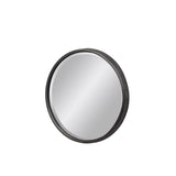 Round Wall Mirror with Tarnished Design and Keyhole Hanger, Set of 2, Black