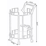 Round 2-tier Serving Bar Cart with Wheels