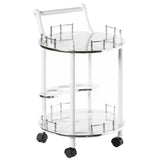 Round 2-tier Serving Bar Cart with Wheels