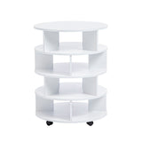 Round pushable wooden shoe cabinet on wheels