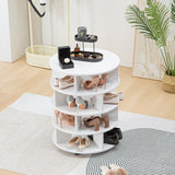 Round pushable wooden shoe cabinet on wheels