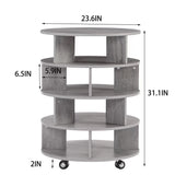 Round pushable wooden shoe cabinet on wheels