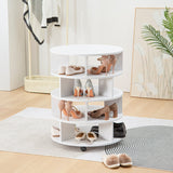 Round pushable wooden shoe cabinet on wheels