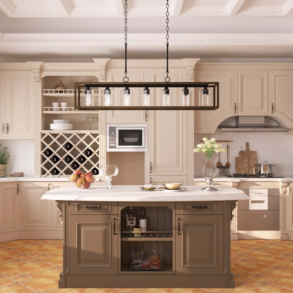 Roundhil 7-light Modern Farmhouse Kitchen Island Pendant Lighting