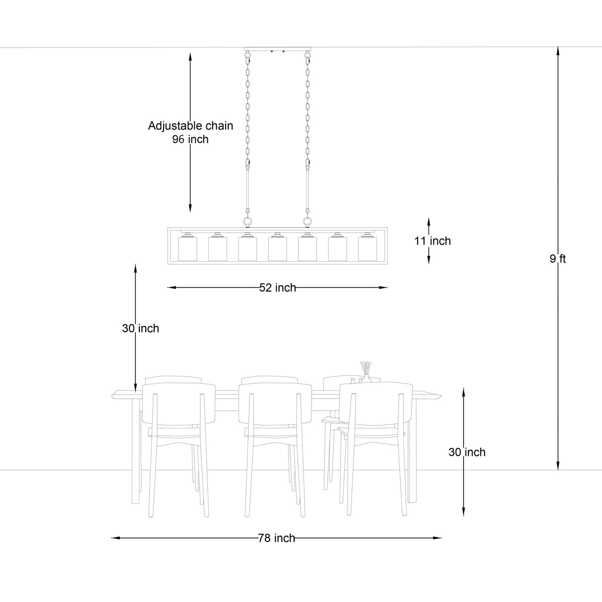 Roundhil 7-light Modern Farmhouse Kitchen Island Pendant Lighting
