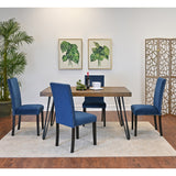 Roundhill Furniture Ashzo 5-Piece Dining Set, Hairpin Dining Table with 4 Chairs