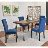 Roundhill Furniture Ashzo 5-Piece Dining Set, Hairpin Dining Table with 4 Chairs