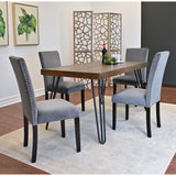 Roundhill Furniture Ashzo 5-Piece Dining Set, Hairpin Dining Table with 4 Chairs