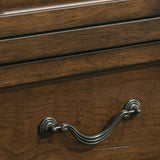 Roundhill Furniture Maderne 3-Piece Wood Bedroom Set, Panel Bed and Two Nightstands, Antique Walnut Finish