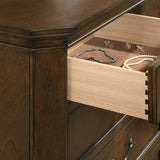 Roundhill Furniture Maderne 3-Piece Wood Bedroom Set, Panel Bed and Two Nightstands, Antique Walnut Finish