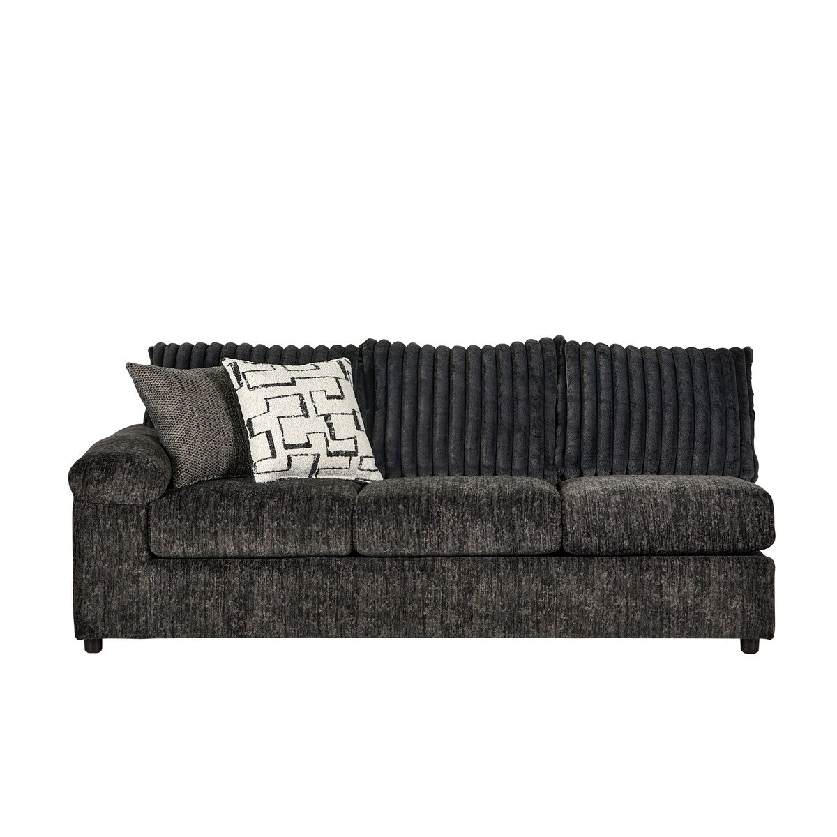 Roundhill Furniture Nason Wide Wale Corduroy Sectional Sofa Chaise with Armchair and Ottoman