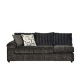 Roundhill Furniture Nason Wide Wale Corduroy Sectional Sofa Chaise with Armchair and Ottoman