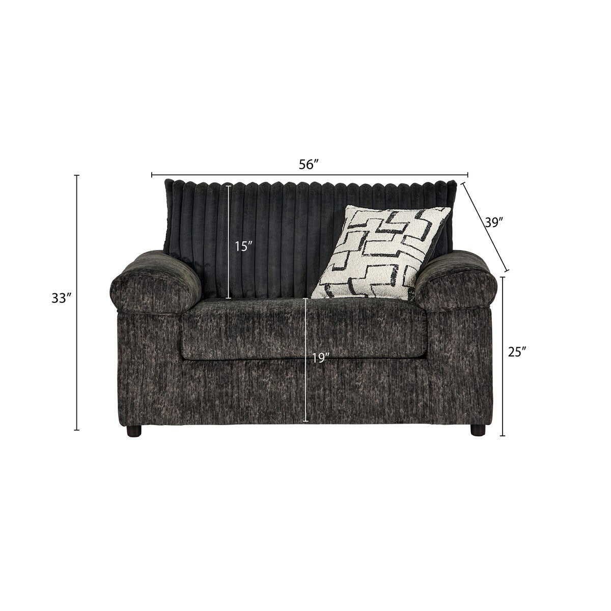 Roundhill Furniture Nason Wide Wale Corduroy Sectional Sofa Chaise with Armchair and Ottoman