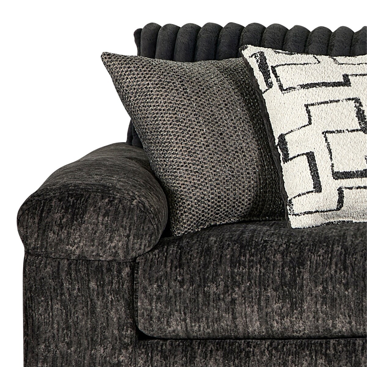 Roundhill Furniture Nason Wide Wale Corduroy Sectional Sofa Chaise with Armchair and Ottoman