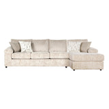 Roundhill Furniture Nason Wide Wale Corduroy Sectional Sofa Chaise with Armchair and Ottoman