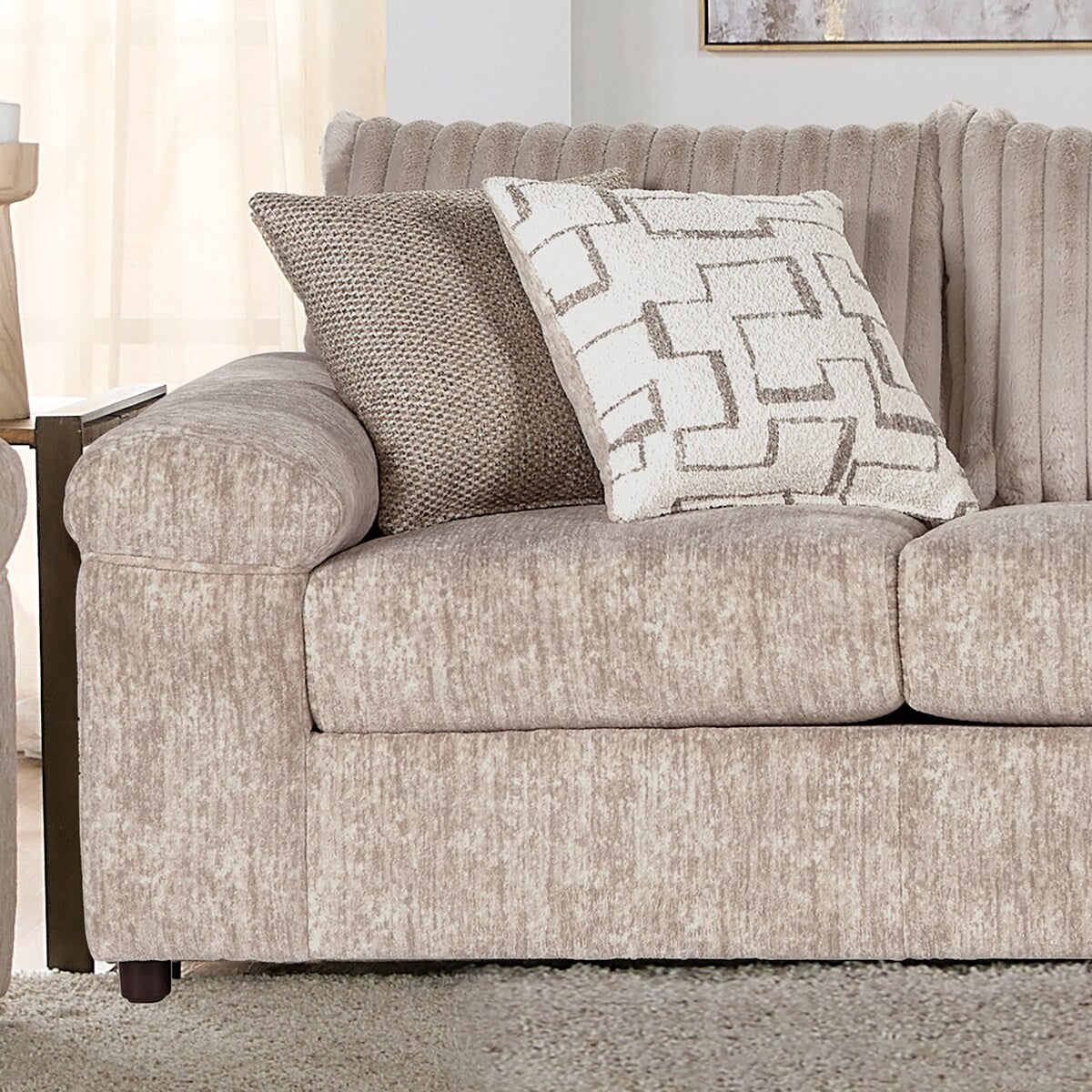 Roundhill Furniture Nason Wide Wale Corduroy Sofa, Loveseat, and Cuddle Chair Set