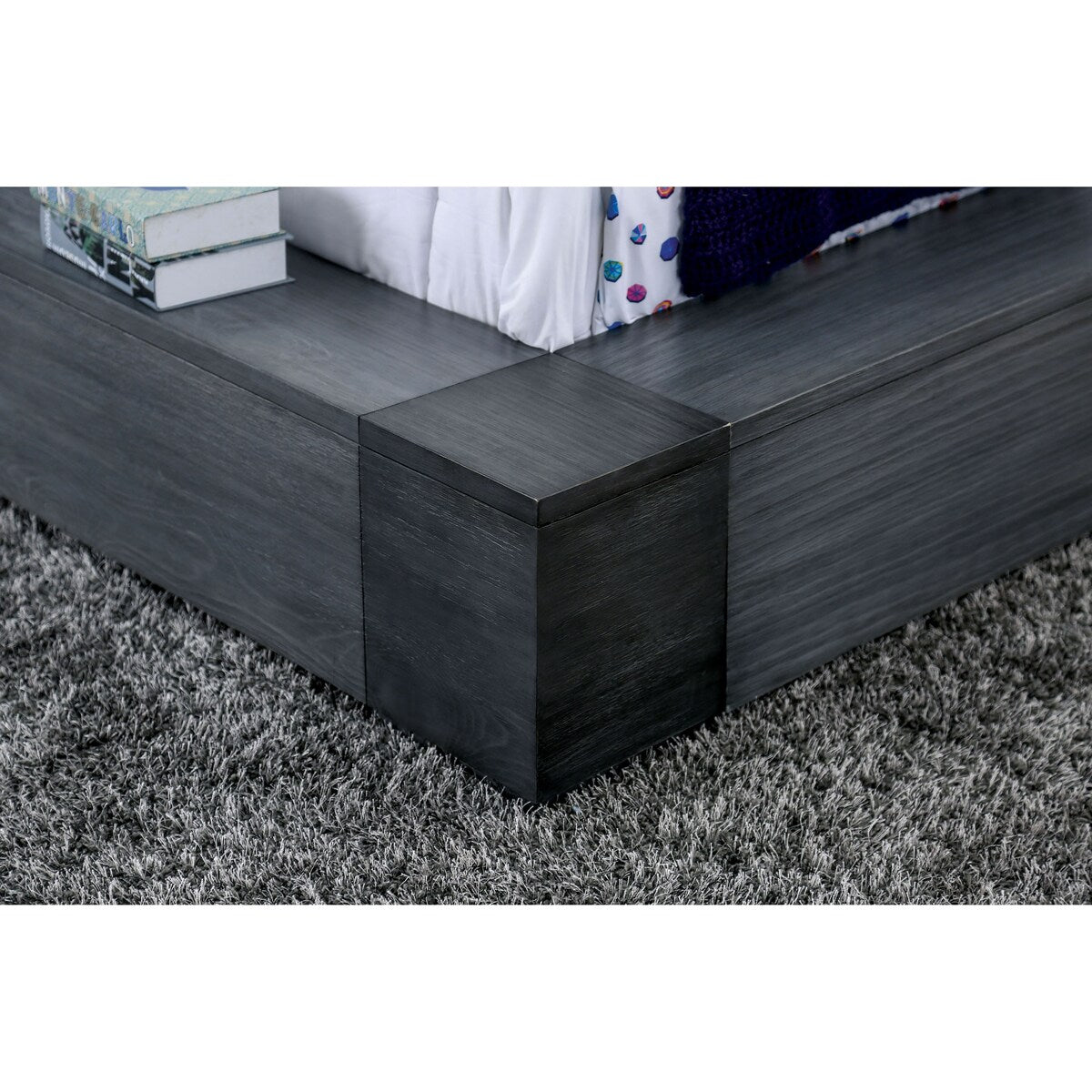 Burton Urban Grey Wood 3-piece Low Profile Platform Bed and Nightstand Set by Furniture of America