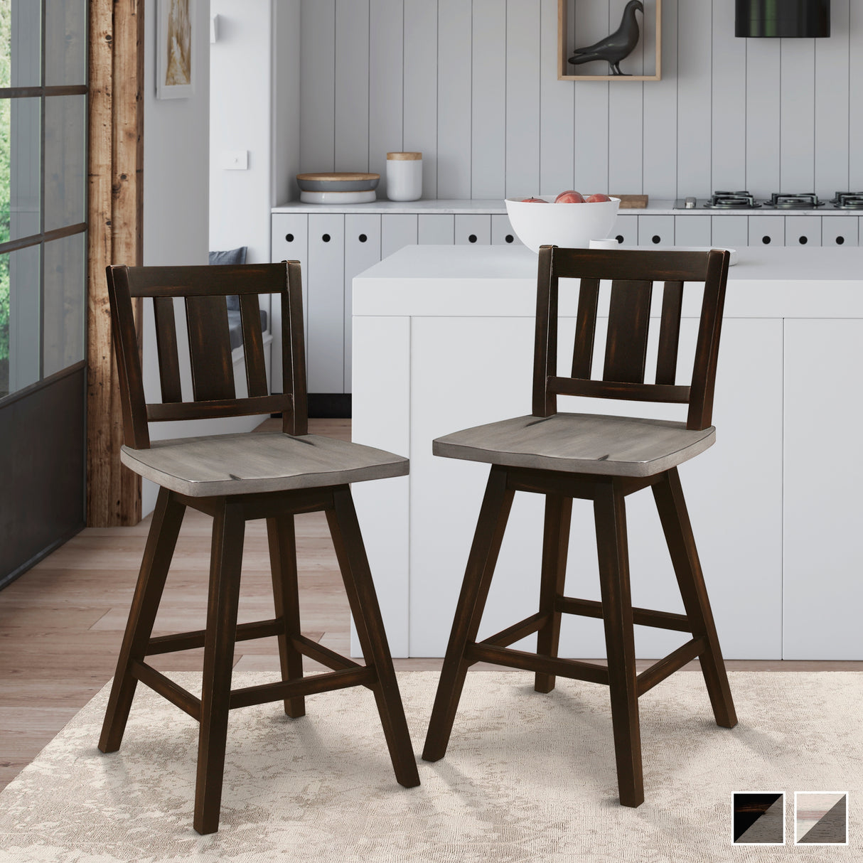 Roux Swivel Counter Height Barstool (Set of 2)