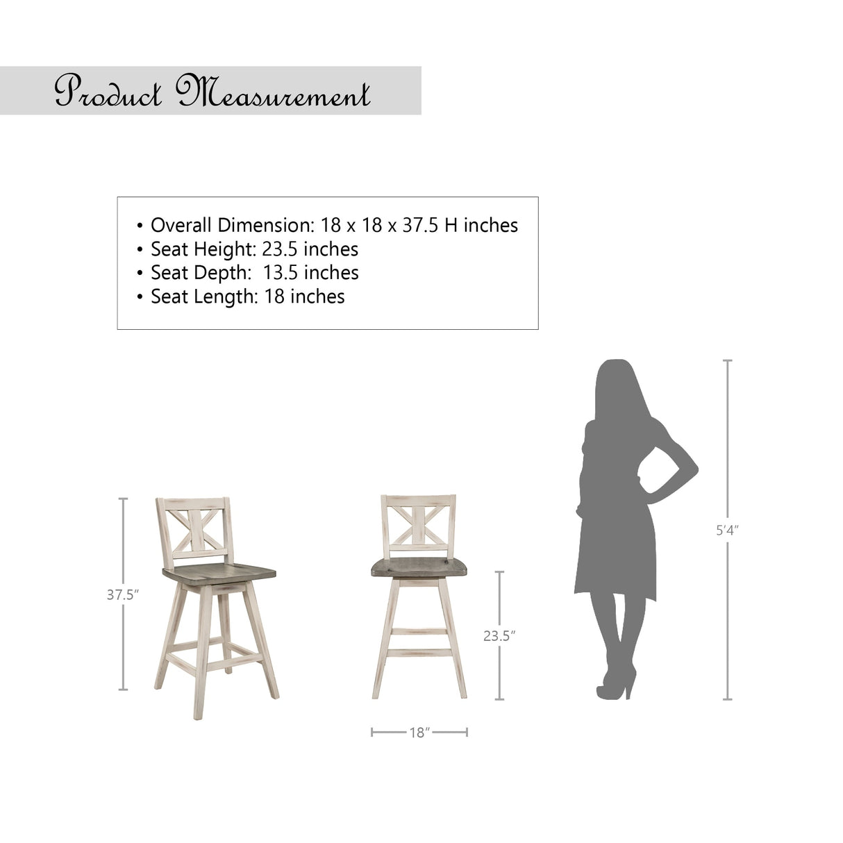 Roux Swivel Counter Height Barstool (Set of 2)