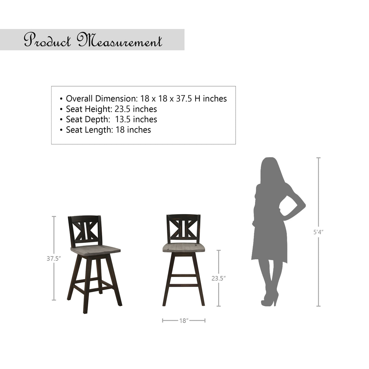 Roux Swivel Counter Height Barstool (Set of 2)