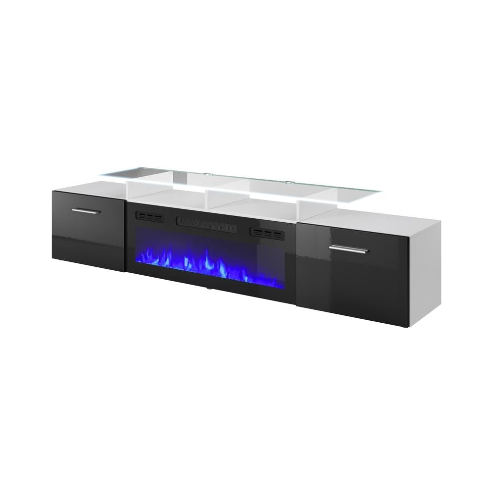 Rova EF Electric Fireplace Modern 75" TV Stand