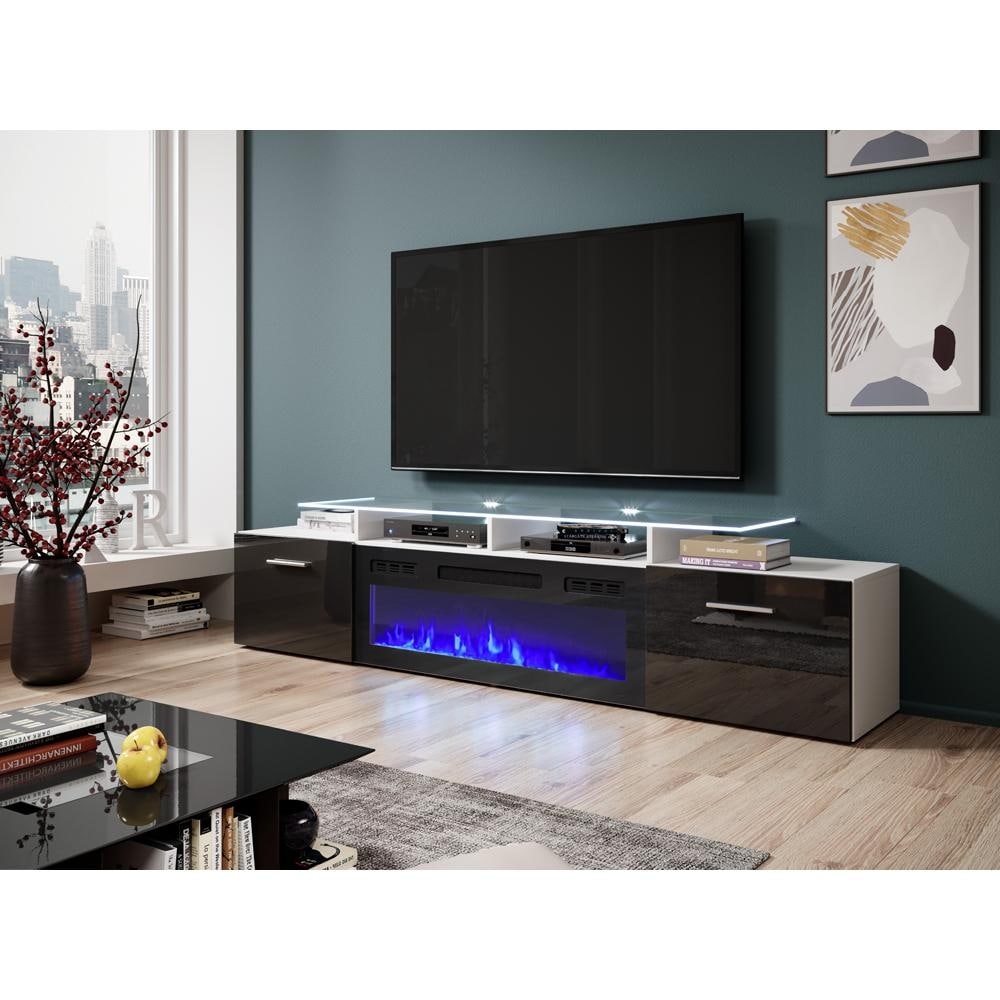 Rova EF Electric Fireplace Modern 75" TV Stand