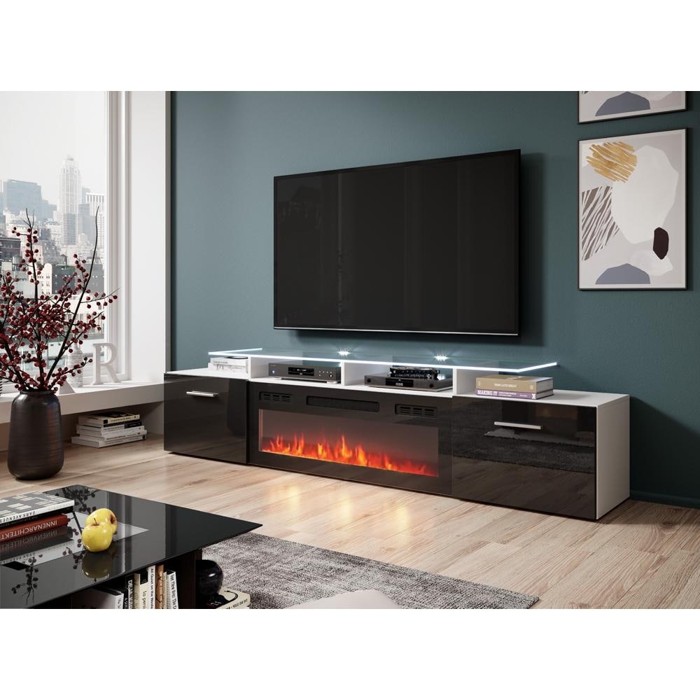 Rova EF Electric Fireplace Modern 75" TV Stand