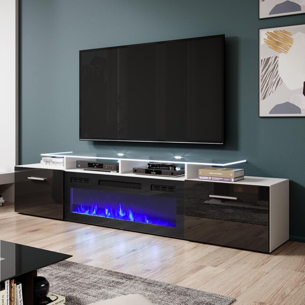 Rova EF Electric Fireplace Modern 75" TV Stand