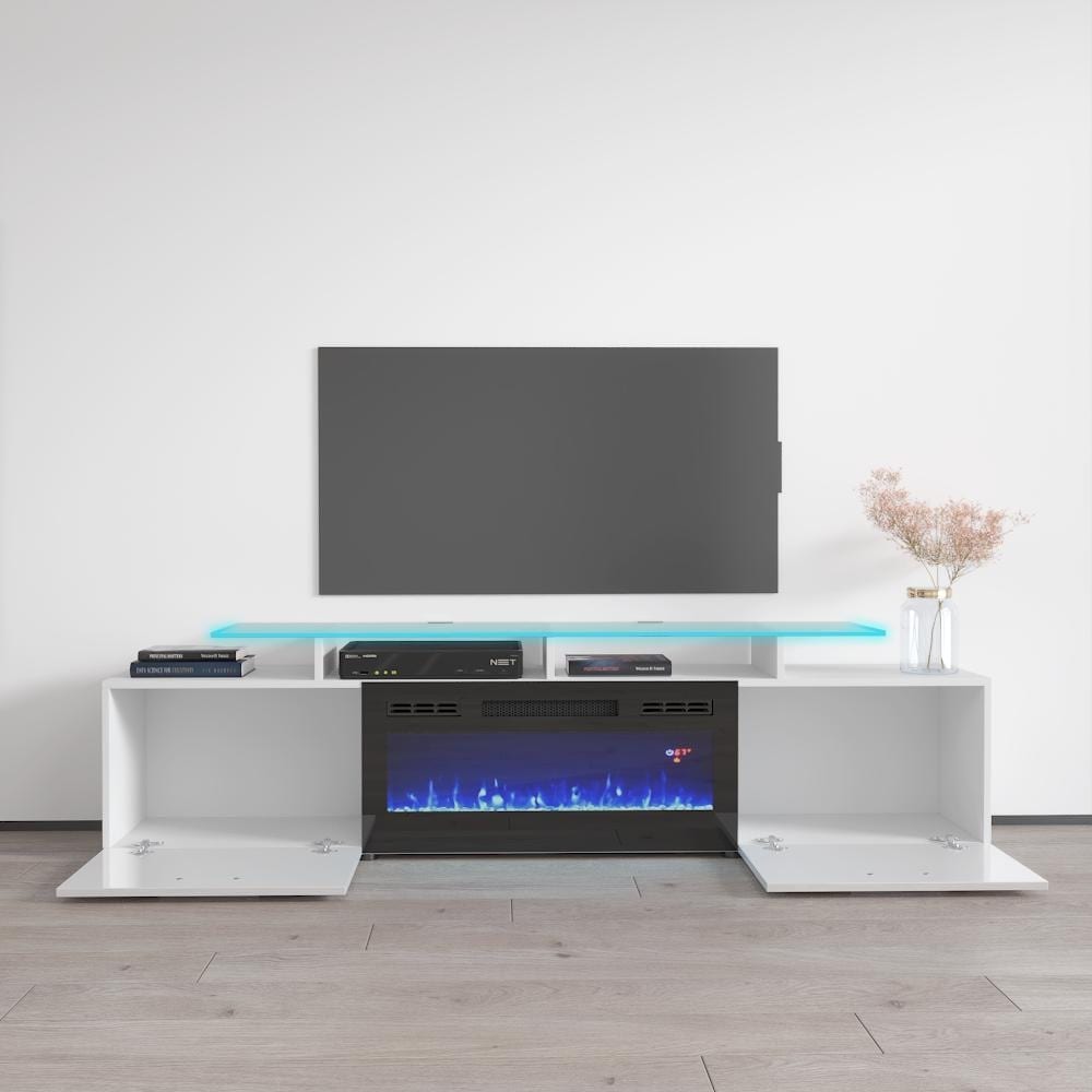 Rova EF Electric Fireplace Modern 75" TV Stand