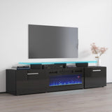 Rova EF Electric Fireplace Modern 75" TV Stand
