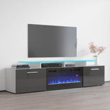 Rova EF Electric Fireplace Modern 75" TV Stand