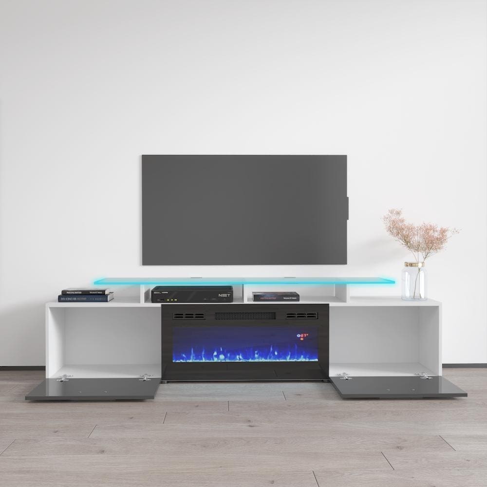 Rova EF Electric Fireplace Modern 75" TV Stand