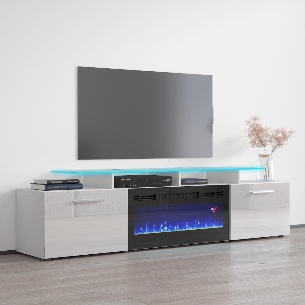 Rova EF Electric Fireplace Modern 75" TV Stand
