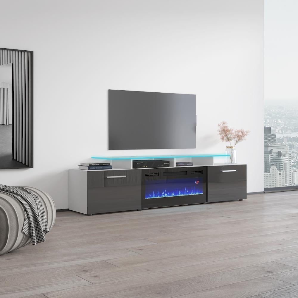 Rova EF Electric Fireplace Modern 75" TV Stand