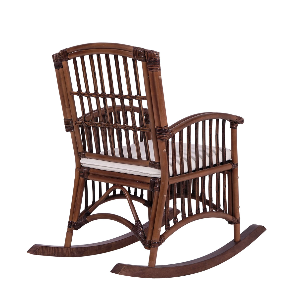 Rowan Bohemian Farmhouse Woven Rattan/Wood Rocking Chair, by JONATHAN Y - 39.37"