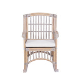 Rowan Bohemian Farmhouse Woven Rattan/Wood Rocking Chair, by JONATHAN Y - 39.37"