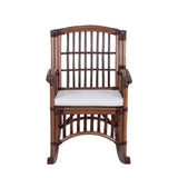Rowan Bohemian Farmhouse Woven Rattan/Wood Rocking Chair, by JONATHAN Y - 39.37"