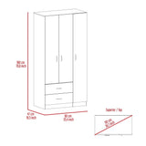Rowaton 2-Drawer 3-Door Armoire Light Gray