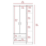 Rowaton 2-Drawer 3-Door Armoire Light Gray