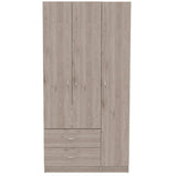 Rowaton 2-Drawer 3-Door Armoire Light Gray
