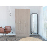 Rowaton 2-Drawer 3-Door Armoire Light Gray