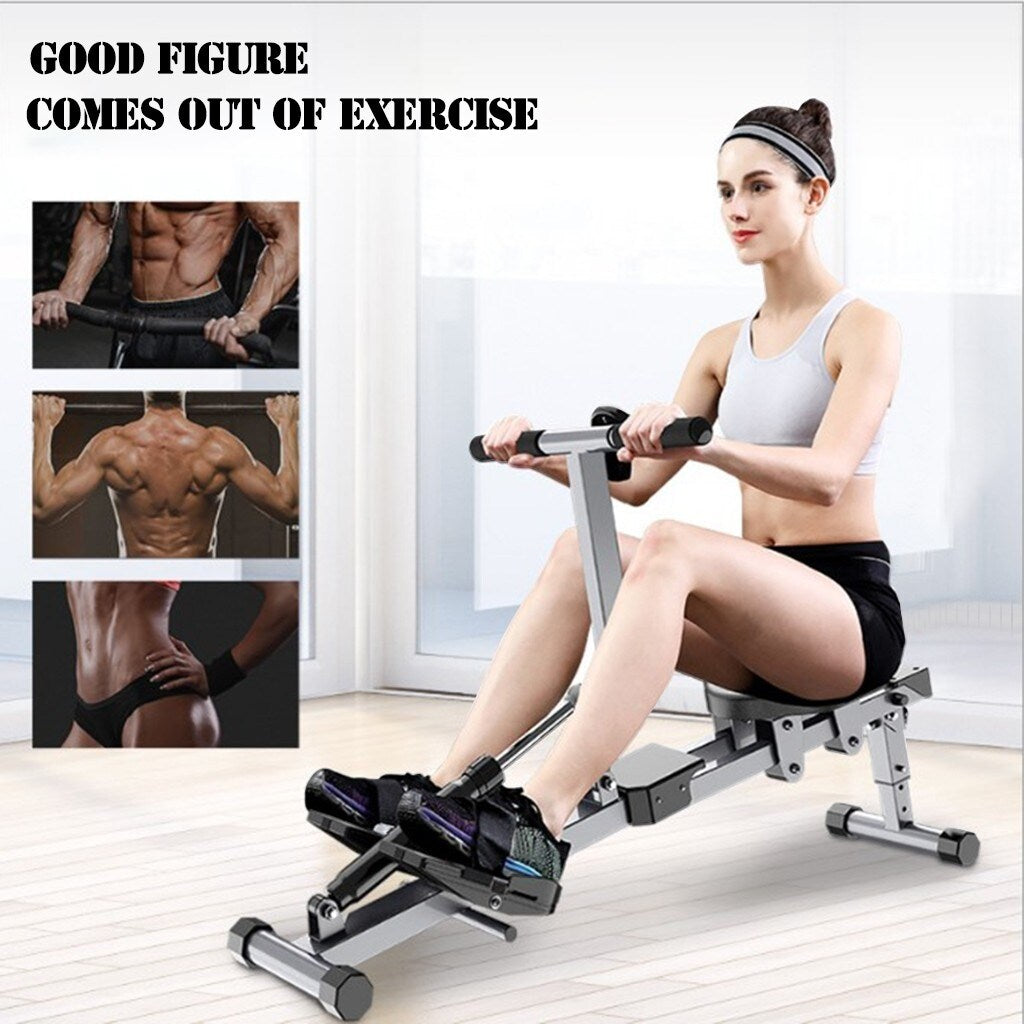 Rowing machine Rowing Machine With 12-stage Adjustable Resistance, Digital Monitor, And 220-pound Maximum Weight - Clear