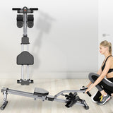 Rowing machine Rowing Machine With 12-stage Adjustable Resistance, Digital Monitor, And 220-pound Maximum Weight - Clear
