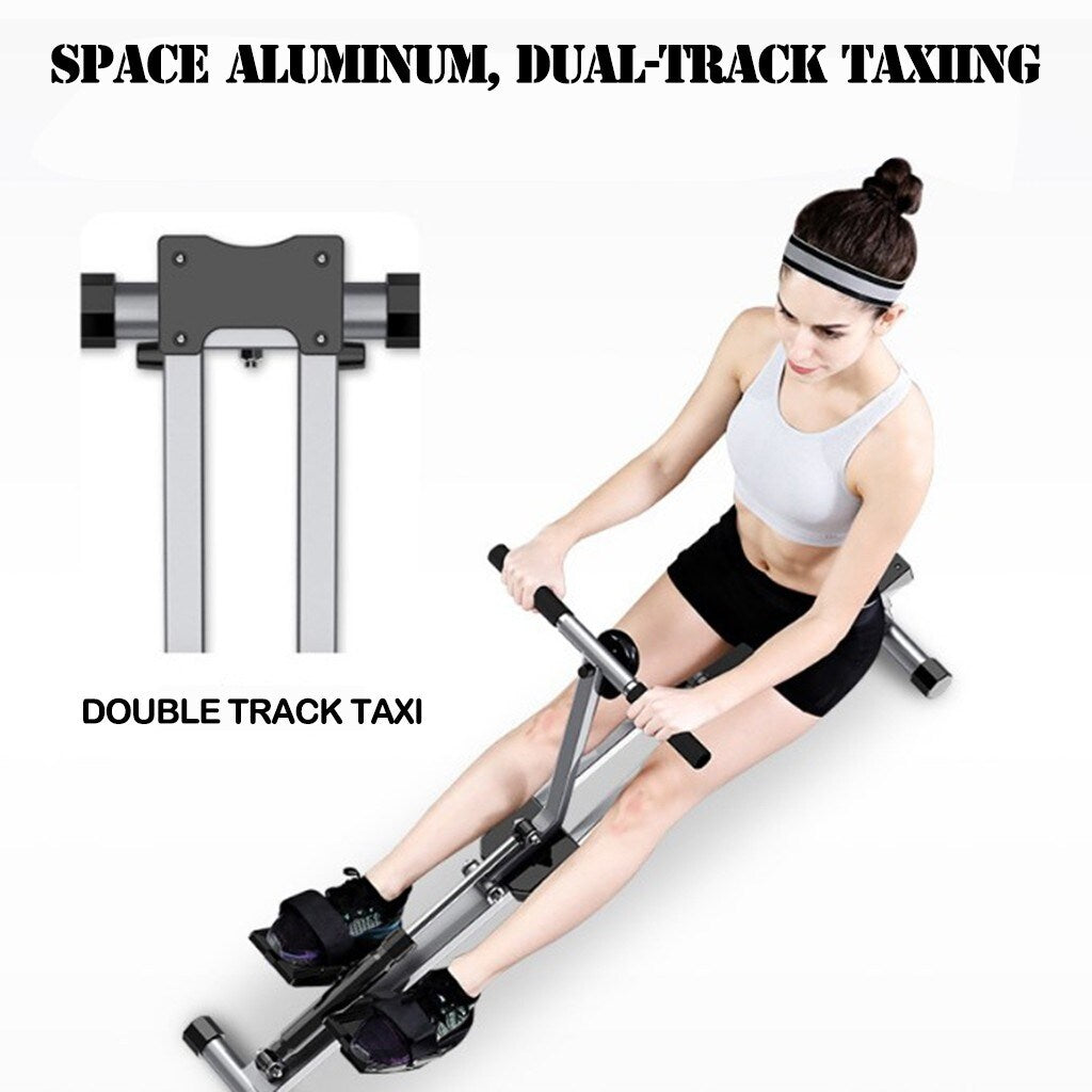 Rowing machine Rowing Machine With 12-stage Adjustable Resistance, Digital Monitor, And 220-pound Maximum Weight - Clear