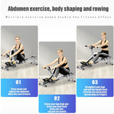 Rowing machine Rowing Machine With 12-stage Adjustable Resistance, Digital Monitor, And 220-pound Maximum Weight - Clear